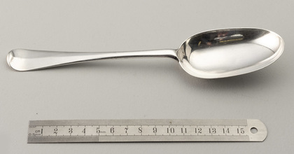 Early Georgian Provincial Rat Tail Hanoverian Britannia Silver Tablespoon - Exeter, Thomas Salter